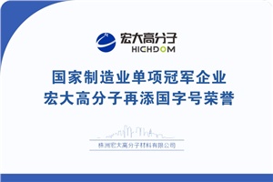 喜報|制造業(yè)單項冠軍企業(yè)：宏大高分子再添國字號榮譽！
